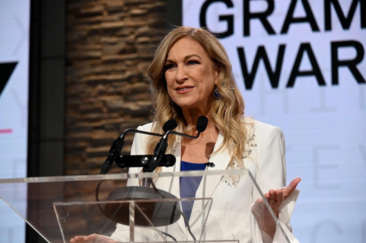 Recording Academy president and CEO Deborah Dugan, seen here at CBS Studios on Nov. 20, 2019 in New York City, was put on administrative leave after being accused on misconduct.