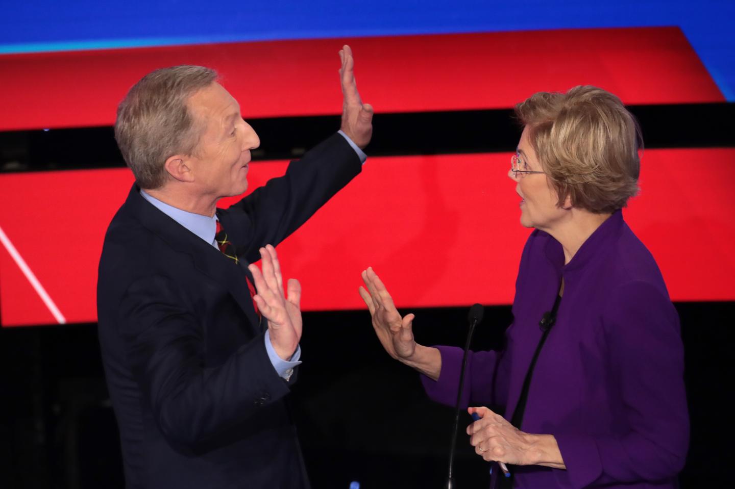Democratic Presidential Candidates Participate In Presidential Primary Debate In Des Moines, Iowa