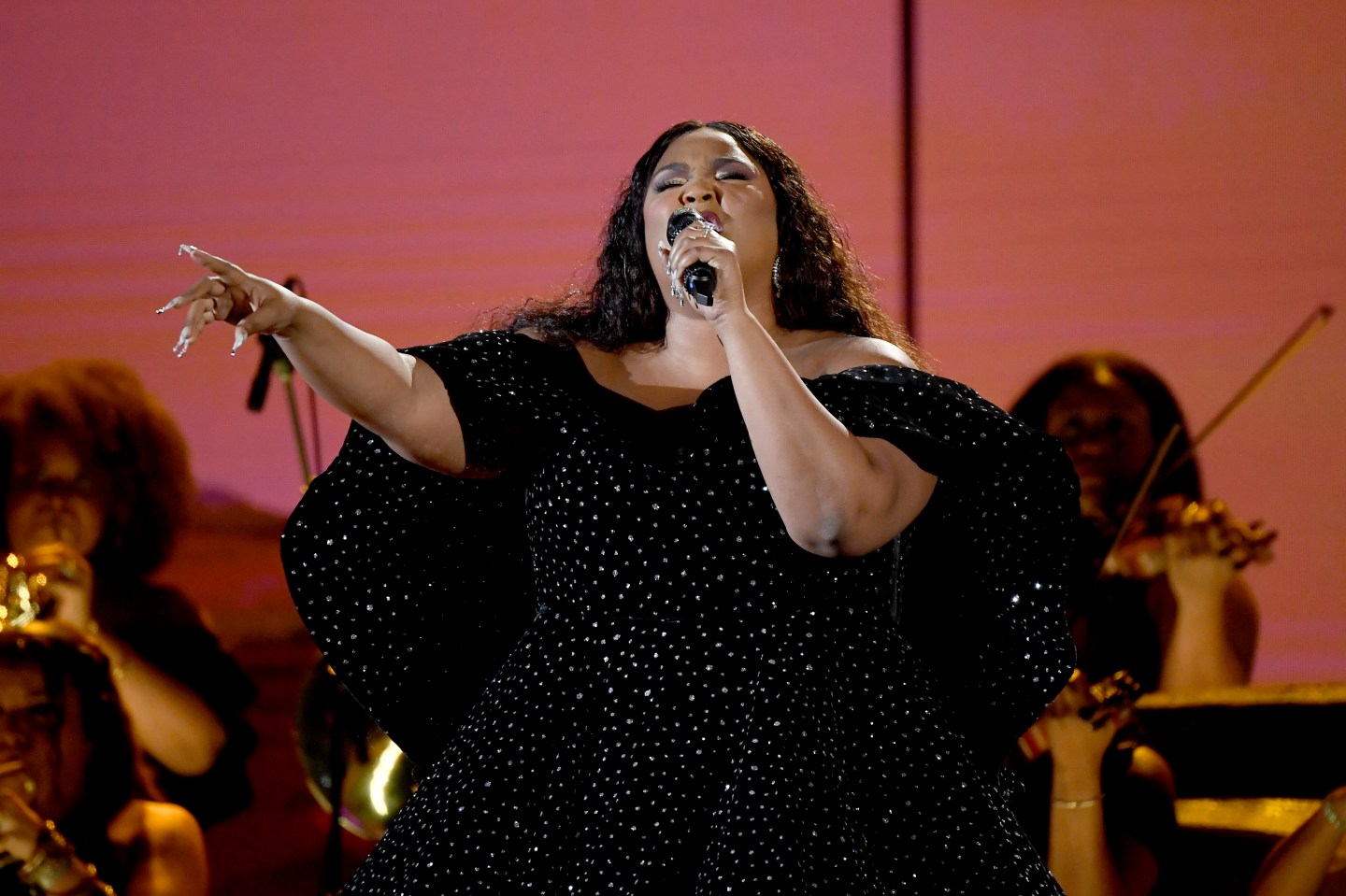 Lizzo performs onstage during the 62nd Annual GRAMMY Awards at Staples Center on January 26, 2020 in Los Angeles, California.  Kevork Djansezian/Getty Images