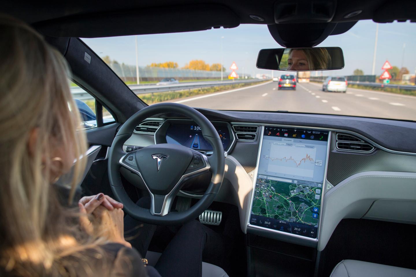 A Tesla Model S electric automobile.