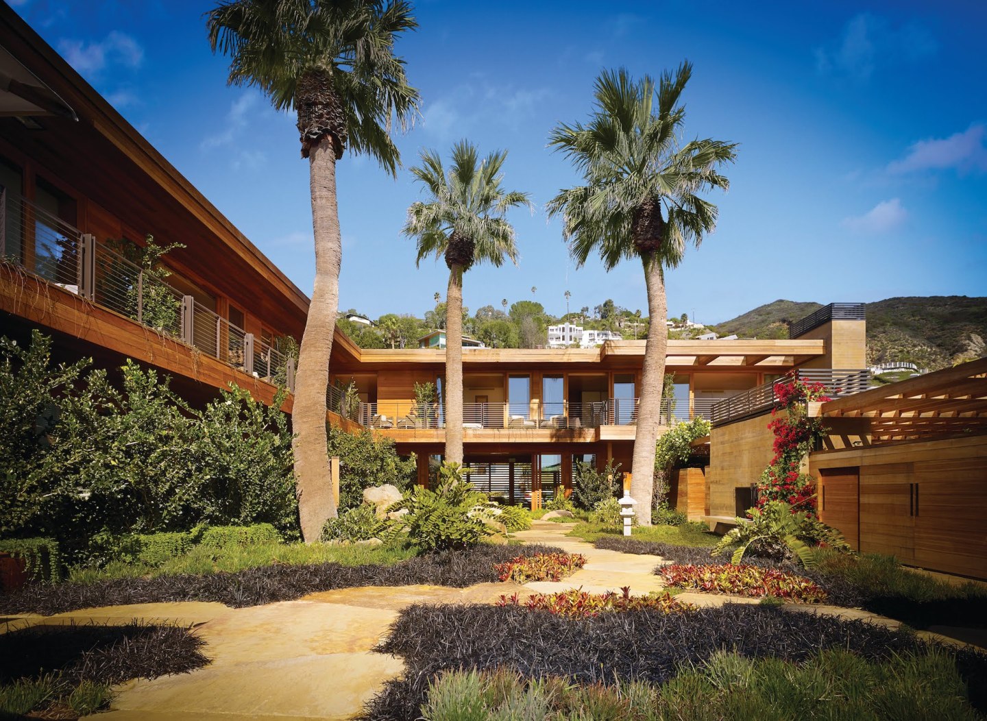 The interior courtyard at the Nobu Ryokan Malibu, Calif.