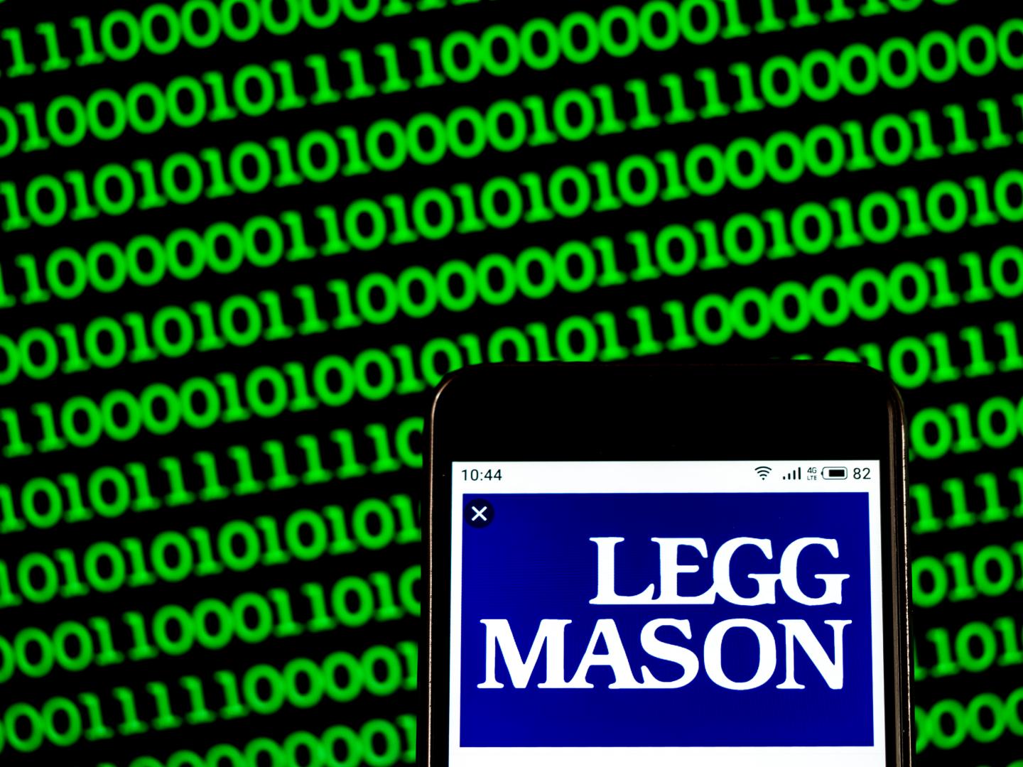 KIEV, UKRAINE - 2019/01/20: In this photo illustration, the Legg Mason Investment management company logo seen displayed on a smartphone. (Photo Illustration by Igor Golovniov/SOPA Images/LightRocket via Getty Images)