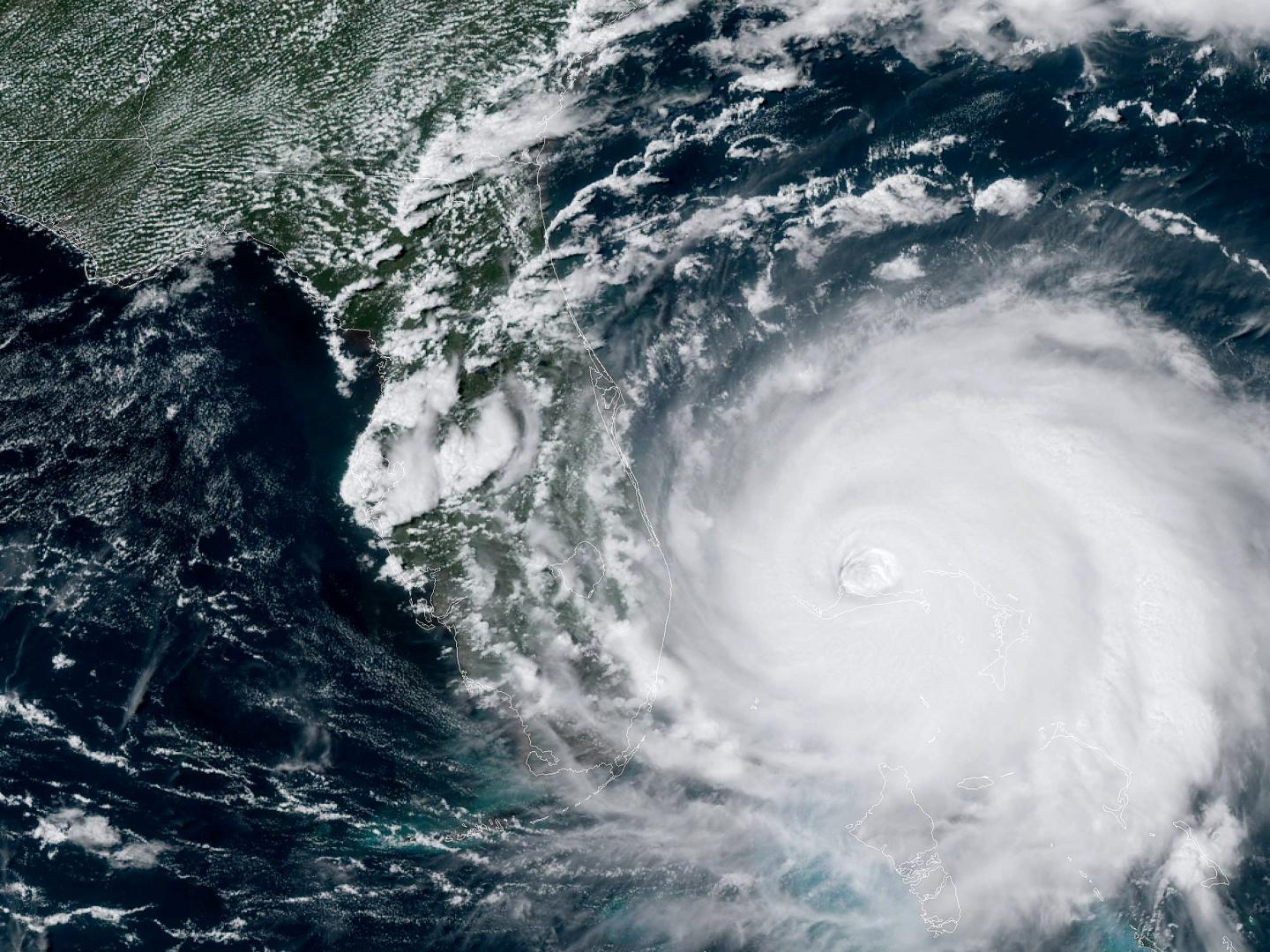satellite image of hurricane dorian