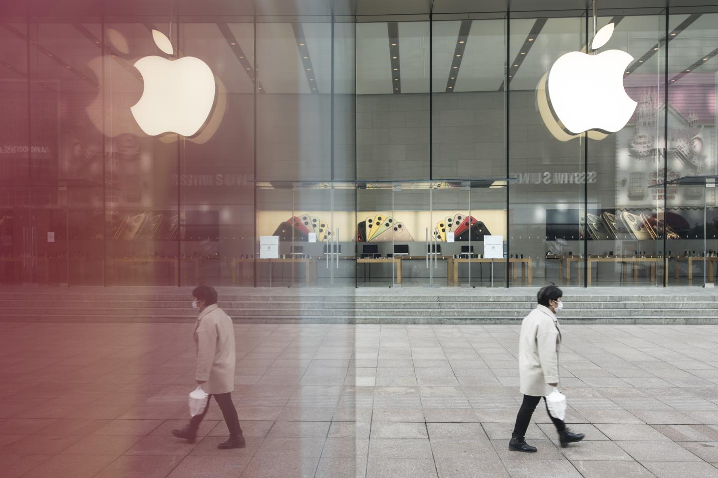 A closed Apple store in Shanghai, China on Feb. 5, 2020.