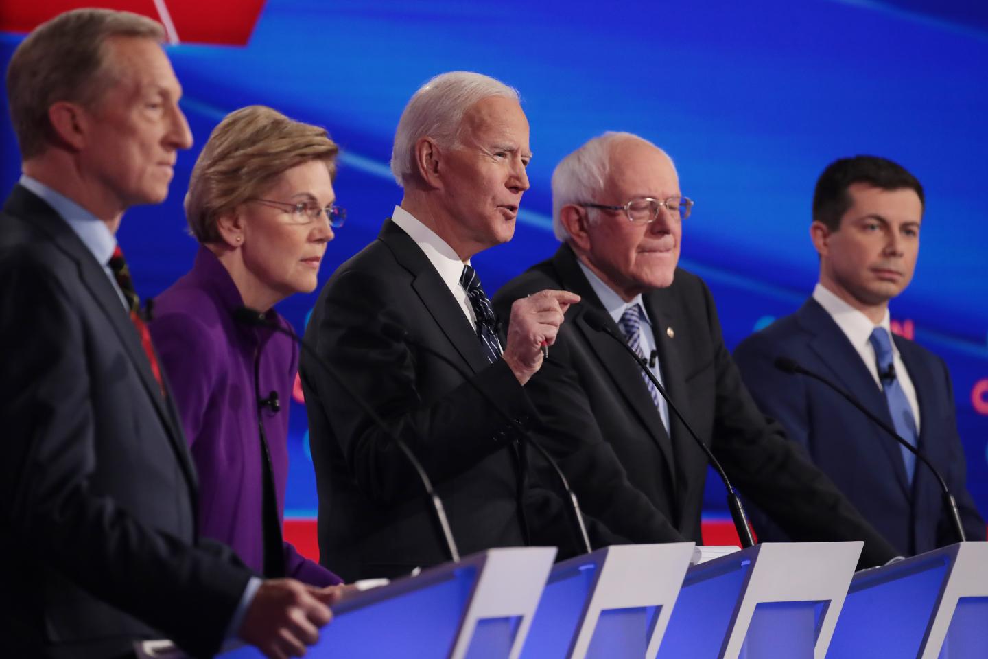 Democratic Presidential Candidates Participate In Presidential Primary Debate In Des Moines, Iowa