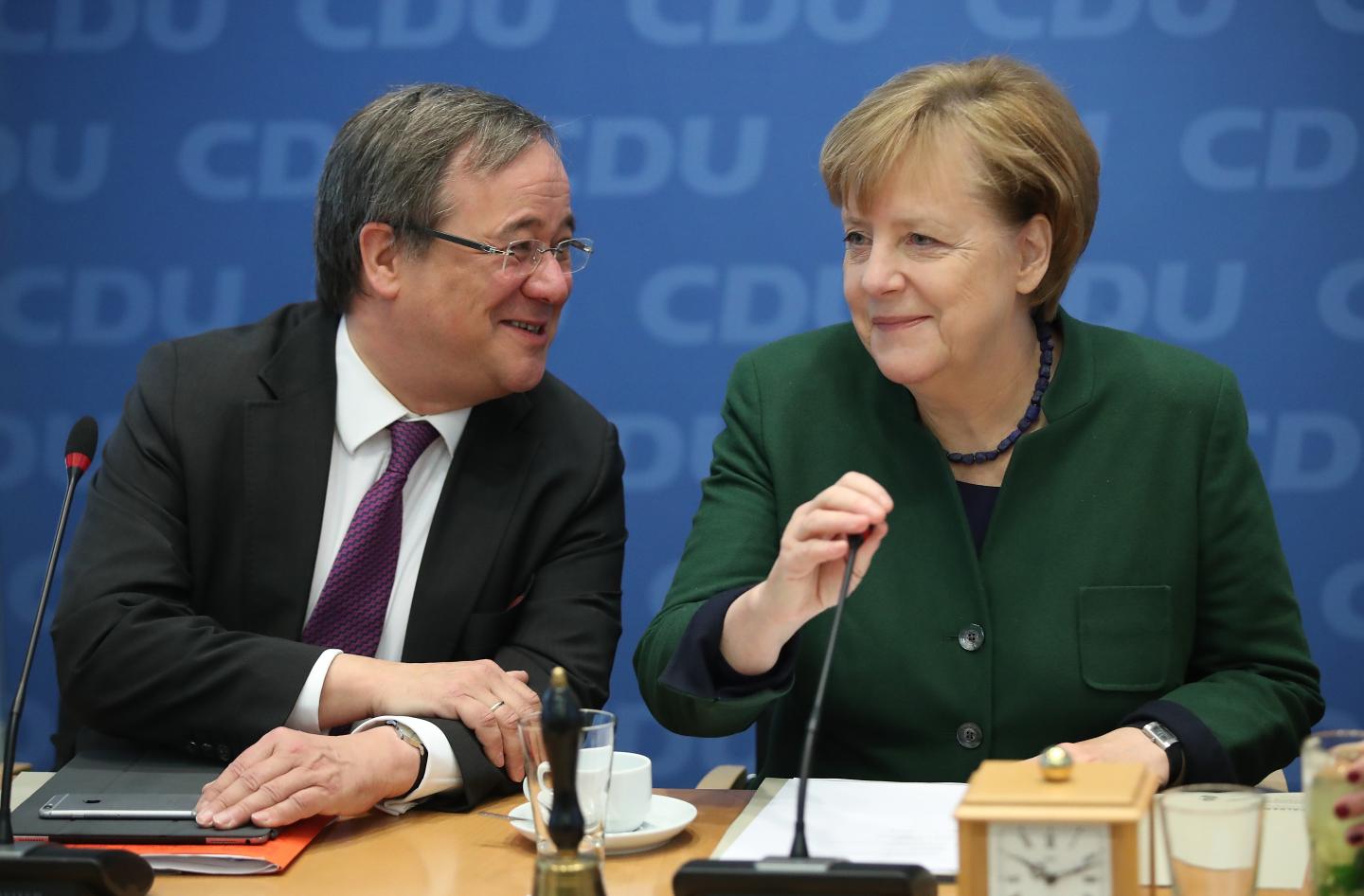 Angela Merkel and Armin Laschet, pictured in 2017.