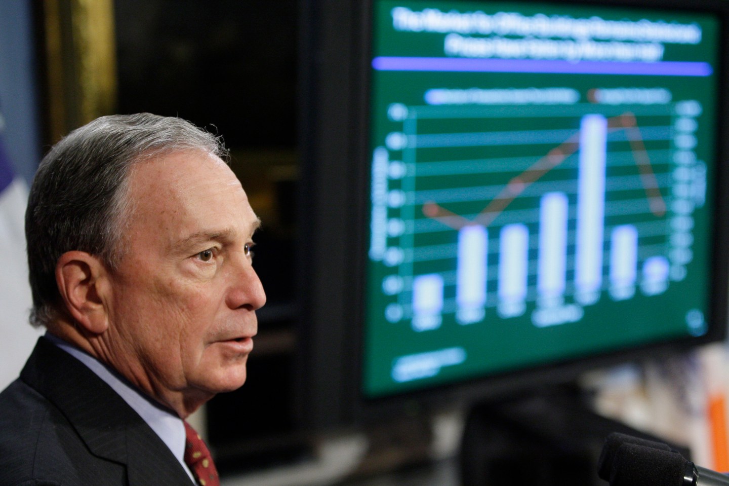 NEW YORK - JANUARY 28: New York City Mayor Michael Bloomberg speaks about his plans for the 2011 fiscal budget January 28, 2010 in New York City. The budget faces drastic cuts because of an expected five billion dollar deficit. (Photo by Frank Franklin II-Pool/Getty Images)