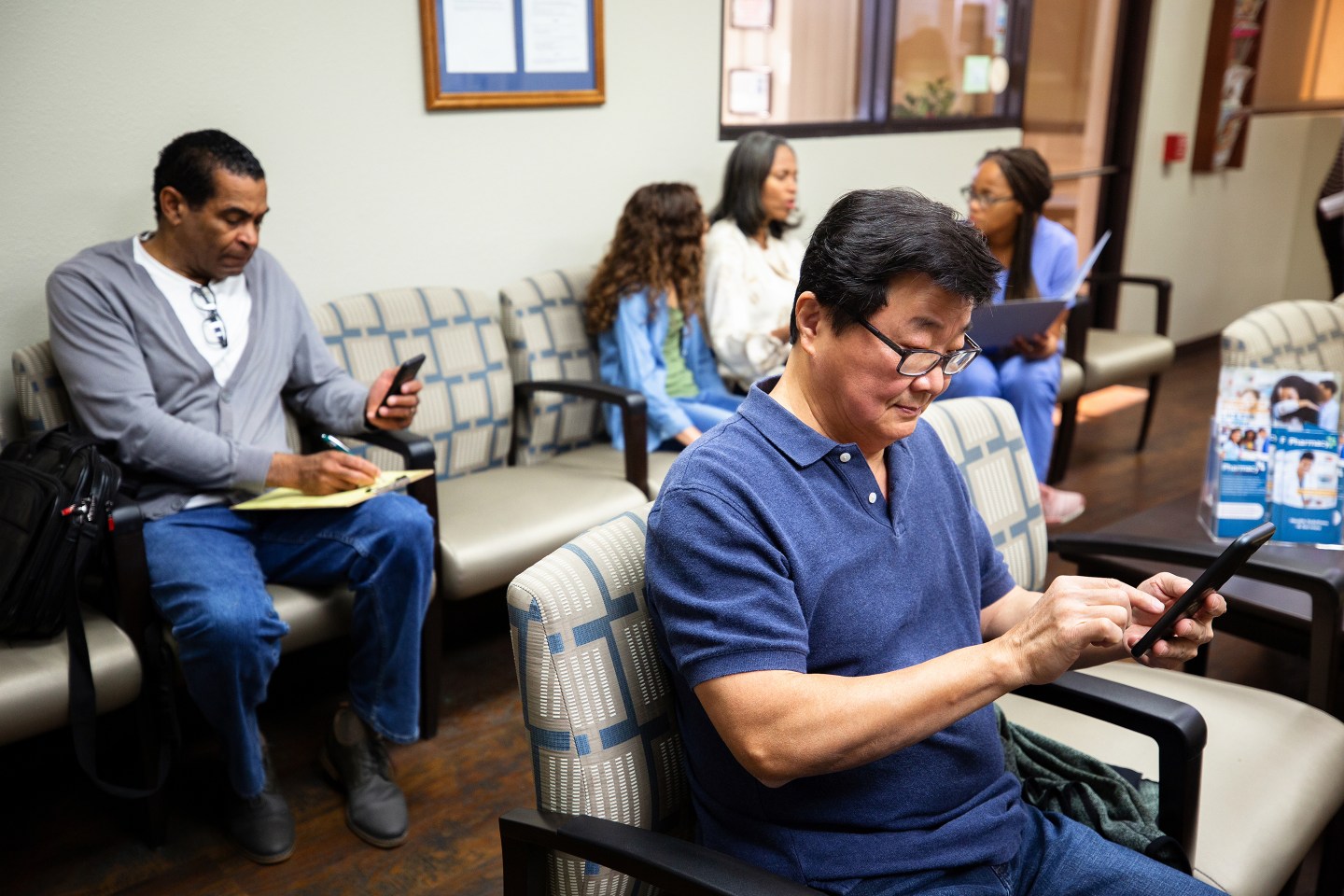 Doctor Waiting Room-Patients on Phone