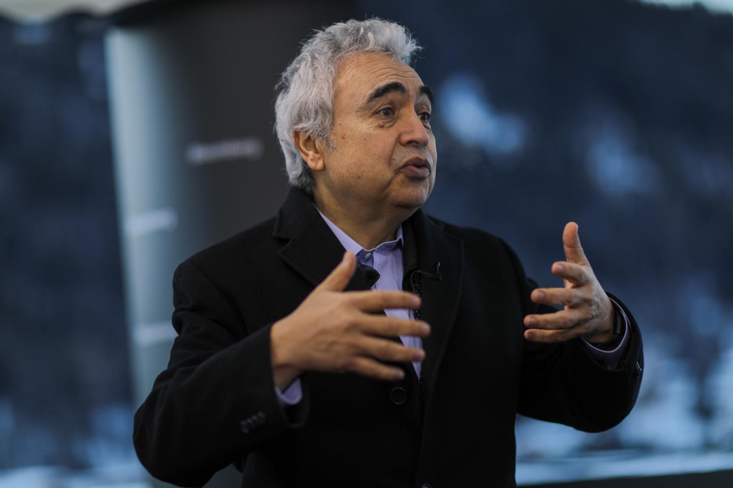 Fatih Birol, executive director of the International Energy Agency, speaks during a Bloomberg Television interview on the opening day of the World Economic Forum in Davos, Switzerland, on Jan. 21, 2020.