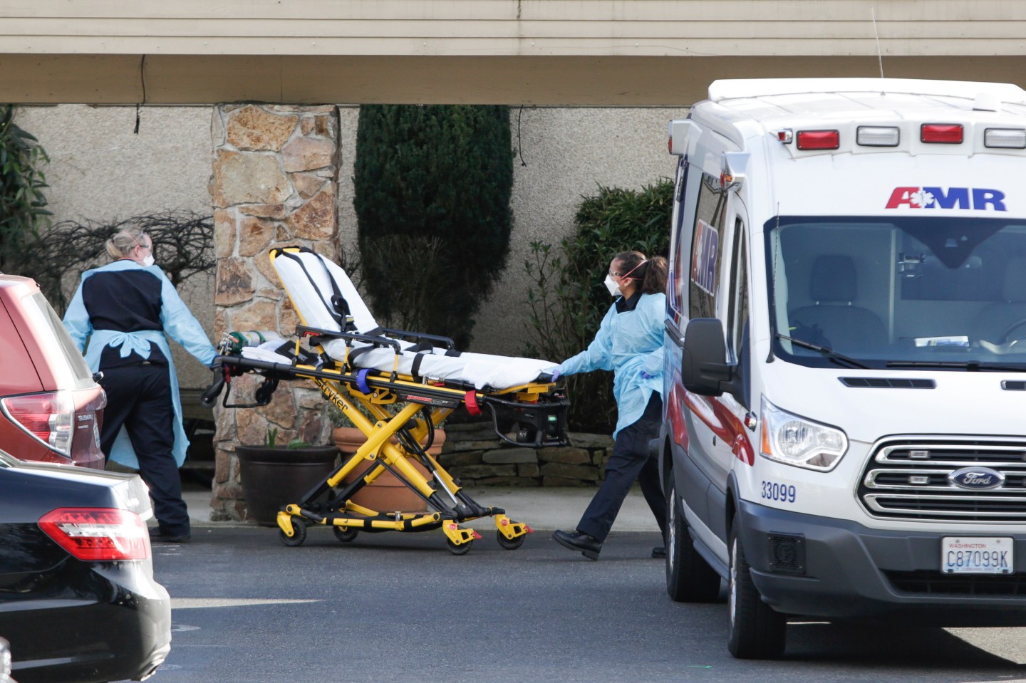 Ambulance at the Life Care Center of Kirkland