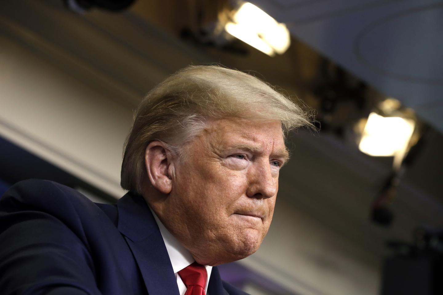U.S. President Donald Trump speaks during a Coronavirus Task Force news conference at the White House in Washington, D.C., U.S., on Thursday, March 26, 2020. Trump claimed that U.S. unemployment claims would have been even worse if he hadnt restricted travel from China in late January to try to stave off the coronavirus outbreak. Photographer: Yuri Gripas/Abaca Press/Bloomberg via Getty Images