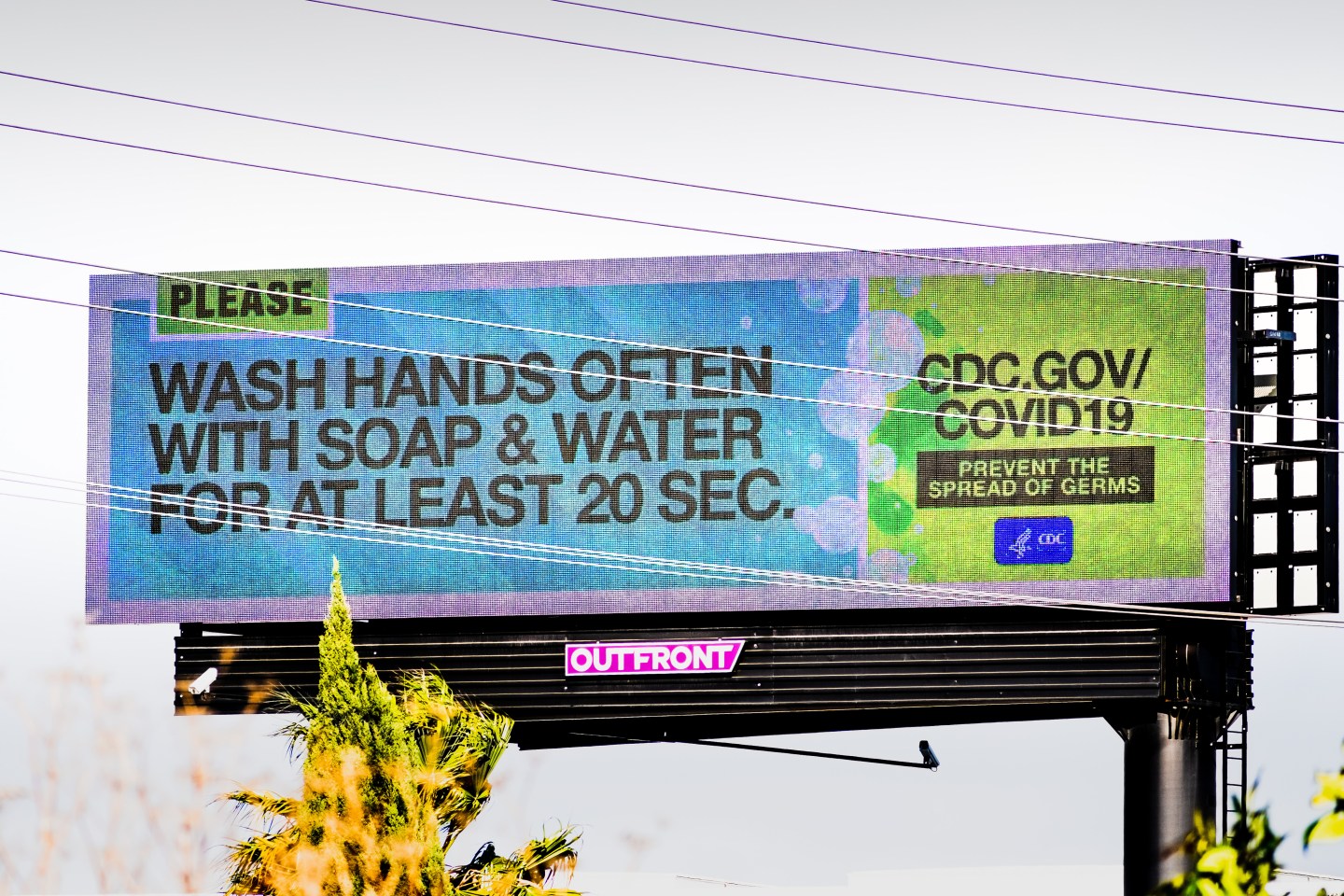 Covid19 related billboard promoting hand washing