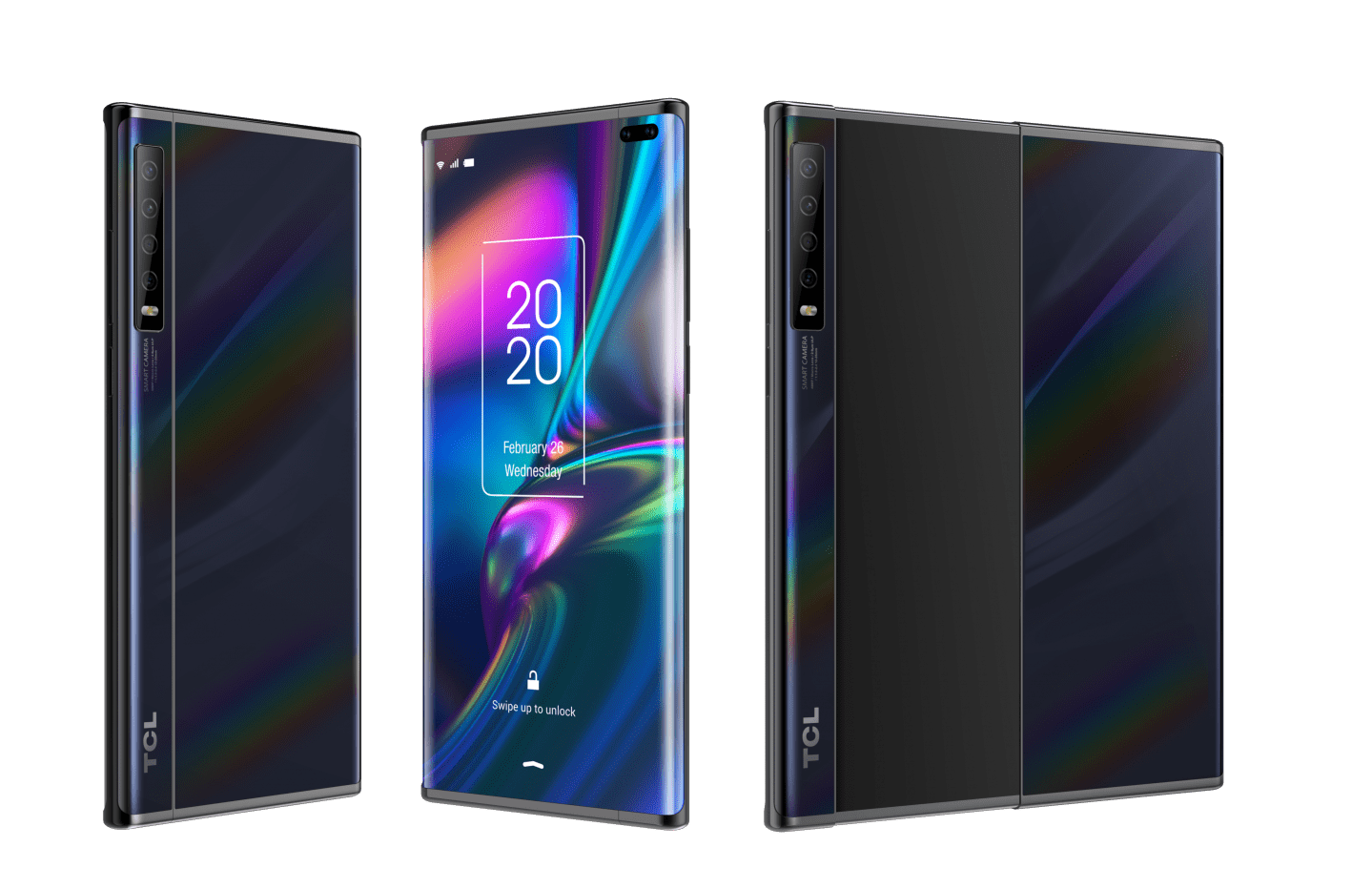 unrolling phone screen from TCL