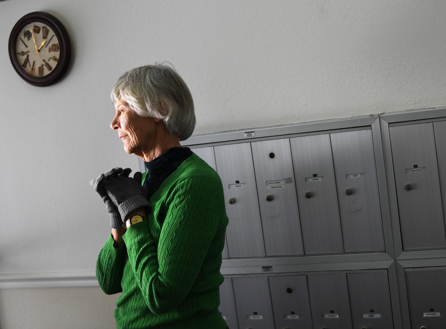 Mary Lee Peterson, 73, lives in a senior complex and was not too concerned about the coronavirus, but as each day passes she said her concern is starting to grow on March 19, 2020 in Denver, Colorado