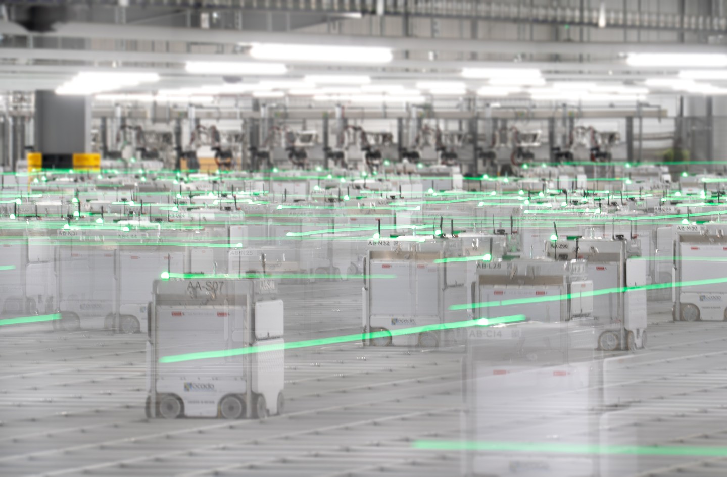 Inside Ocado fulfillment centers, which workers call “hives,” thousands of robots fill orders with maximum speed and minimum human involvement.