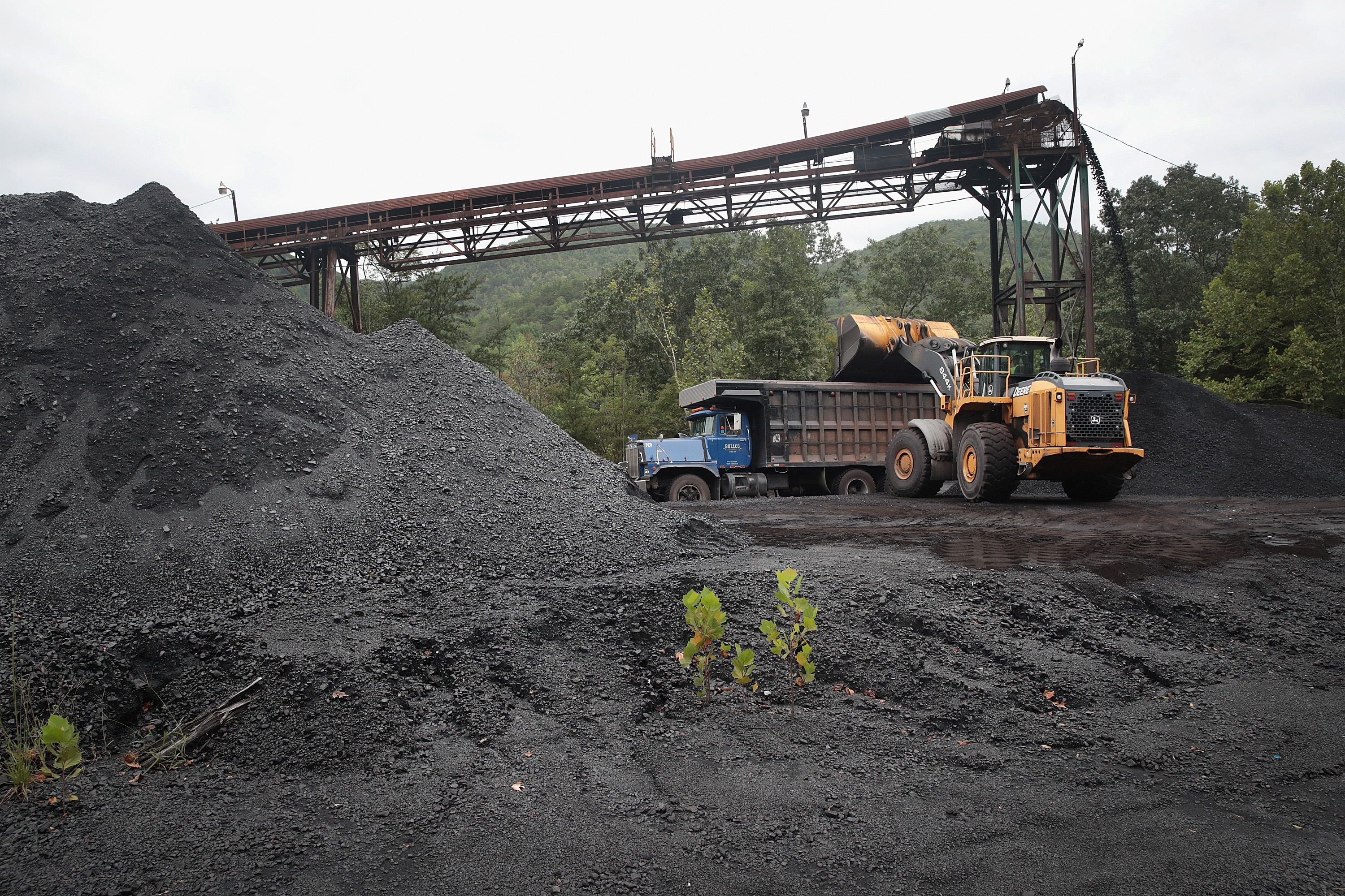 A truck is loaded with coal at a mine near Cumberland, Kentucky in 2019.   Scott Olson—Getty Images