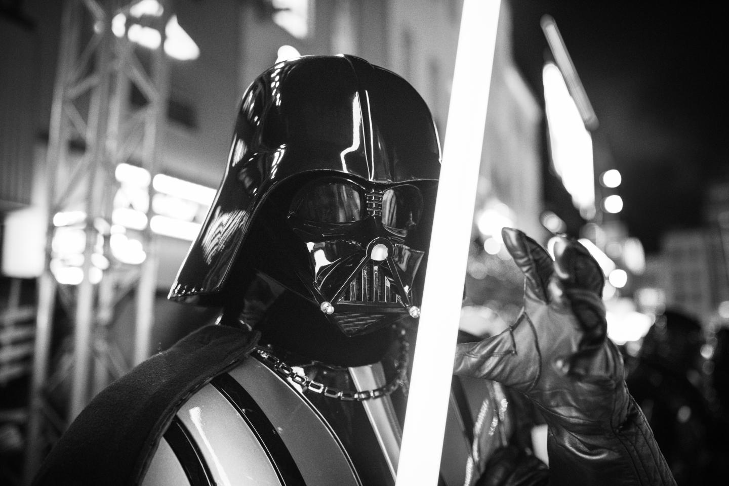 Darth Vader at the European premiere of "Star Wars: The Rise of Skywalker" at Cineworld Leicester Square on December 18, 2019 in London, England.