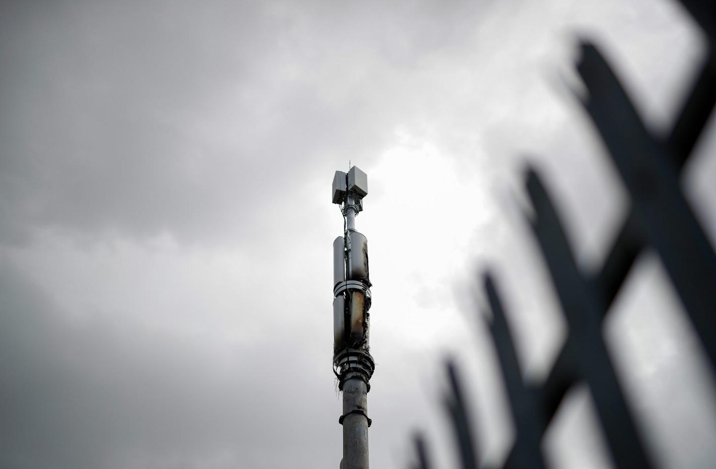 5g tower damaged by arson