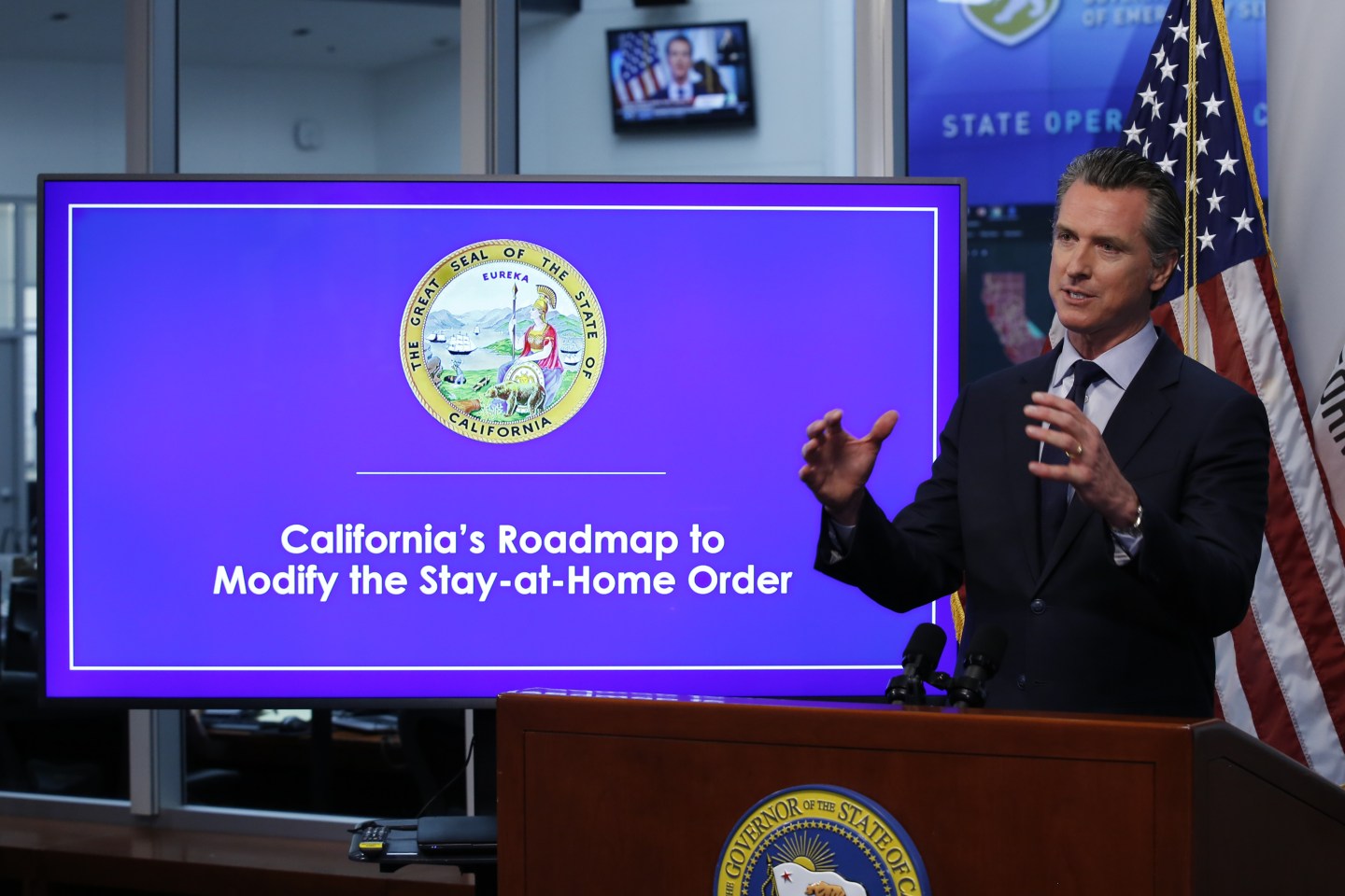 California Governor Gavin Newsom on Tuesday laid out rough benchmarks for reopening his state’s economy.