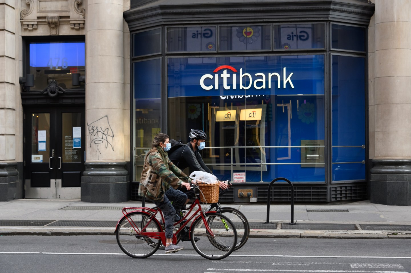 A view of Citibank in SoHo during the coronavirus pandemic on April 12, 2020 in New York City. COVID-19 has spread to most countries around the world, claiming over 110,000 lives with infections at over 1.8 million people.