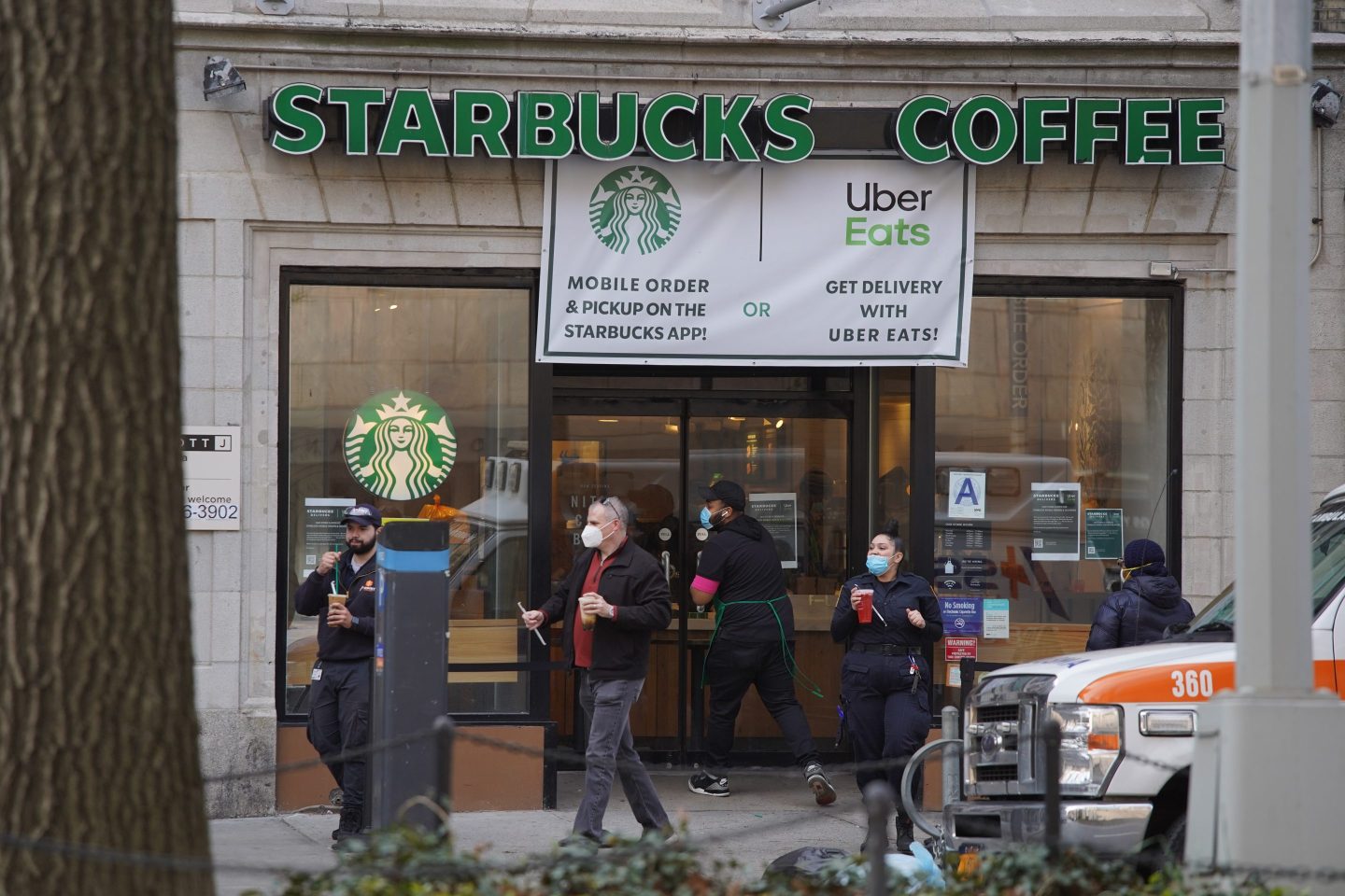 Starbucks remains open for take-out during the coronavirus
