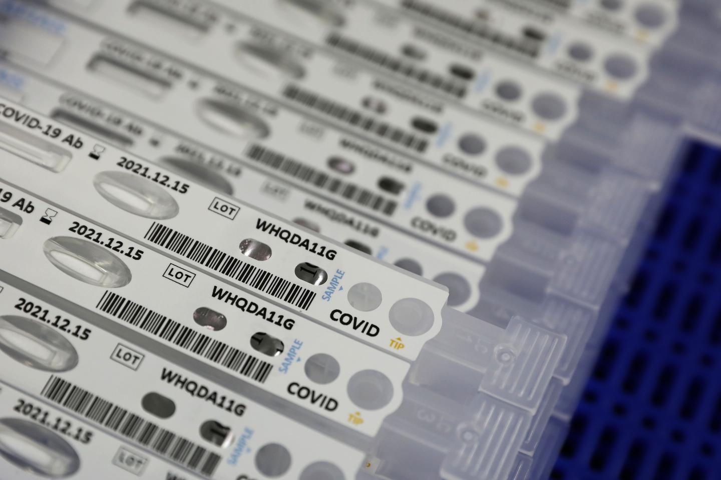 CHUNCHEON, SOUTH KOREA - APRIL 17: Ab testing kits AFIAS Covid-19 used in diagnosing the coronavirus (COVID-19) sit at the Boditech Med Inc. headquarters on April 17, 2020 in Chuncheon, South Korea.