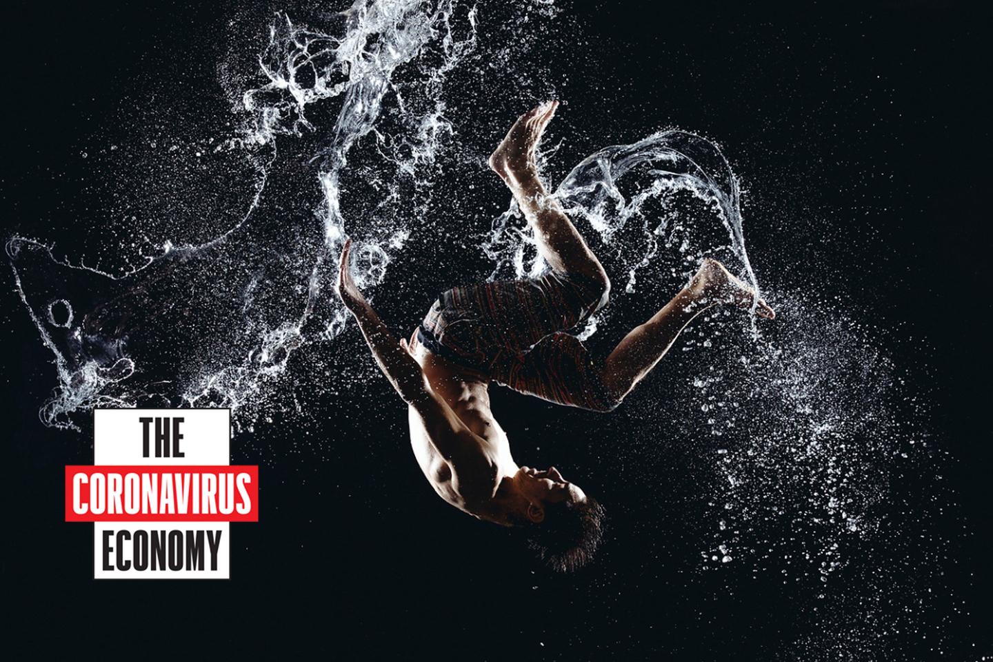 The Coronavirus Economy: An acrobat passes the time after his employer, Cirque du Soleil, shuts down all shows