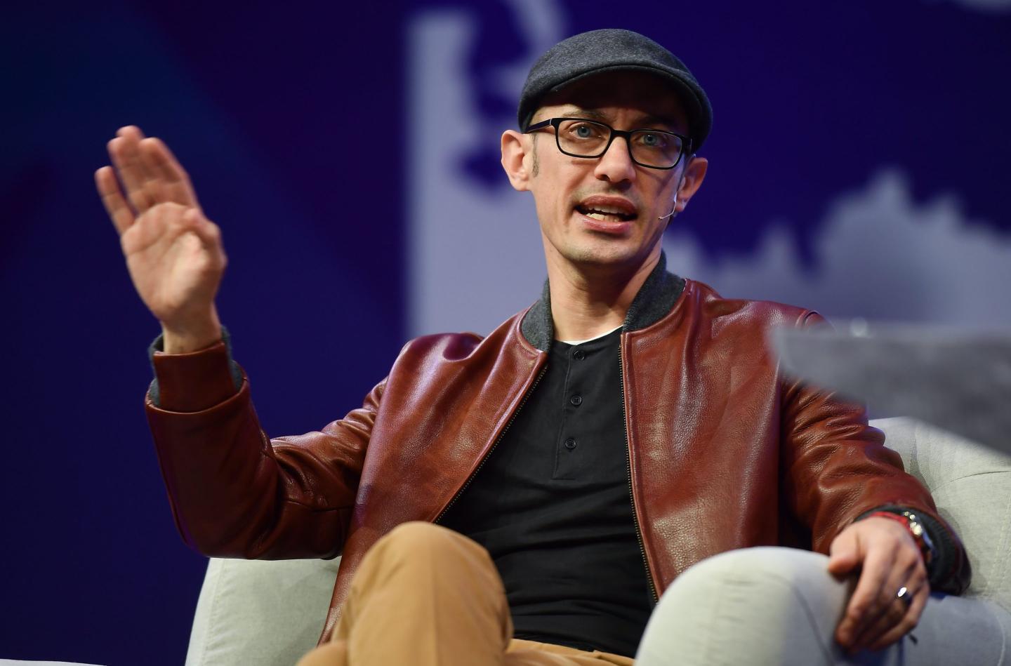 Shopify founder and CEO Toby Lutke speaks onstage at a tech conference.