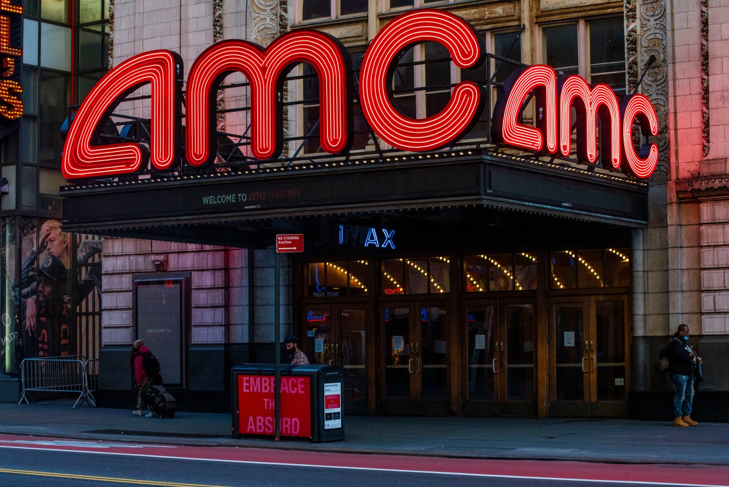 An AMC Theater in Times Square is closed for business on Friday, March 2020 in New York City.