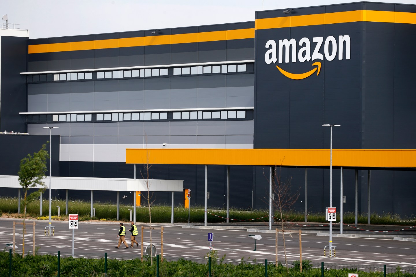 An Amazon logistics center in Bretigny-sur-Orge, France in April 2020.