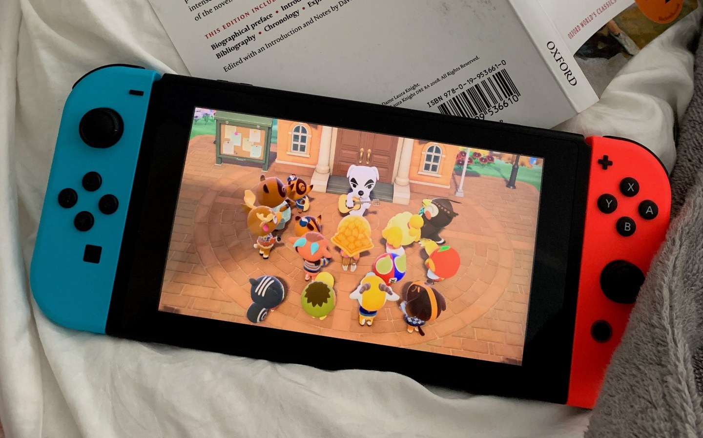 playing animal crossing