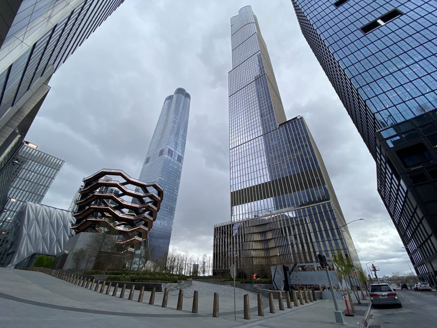 Hudson Yards remains mostly empty during the coronavirus pandemic on April 27, 2020 in New York City.