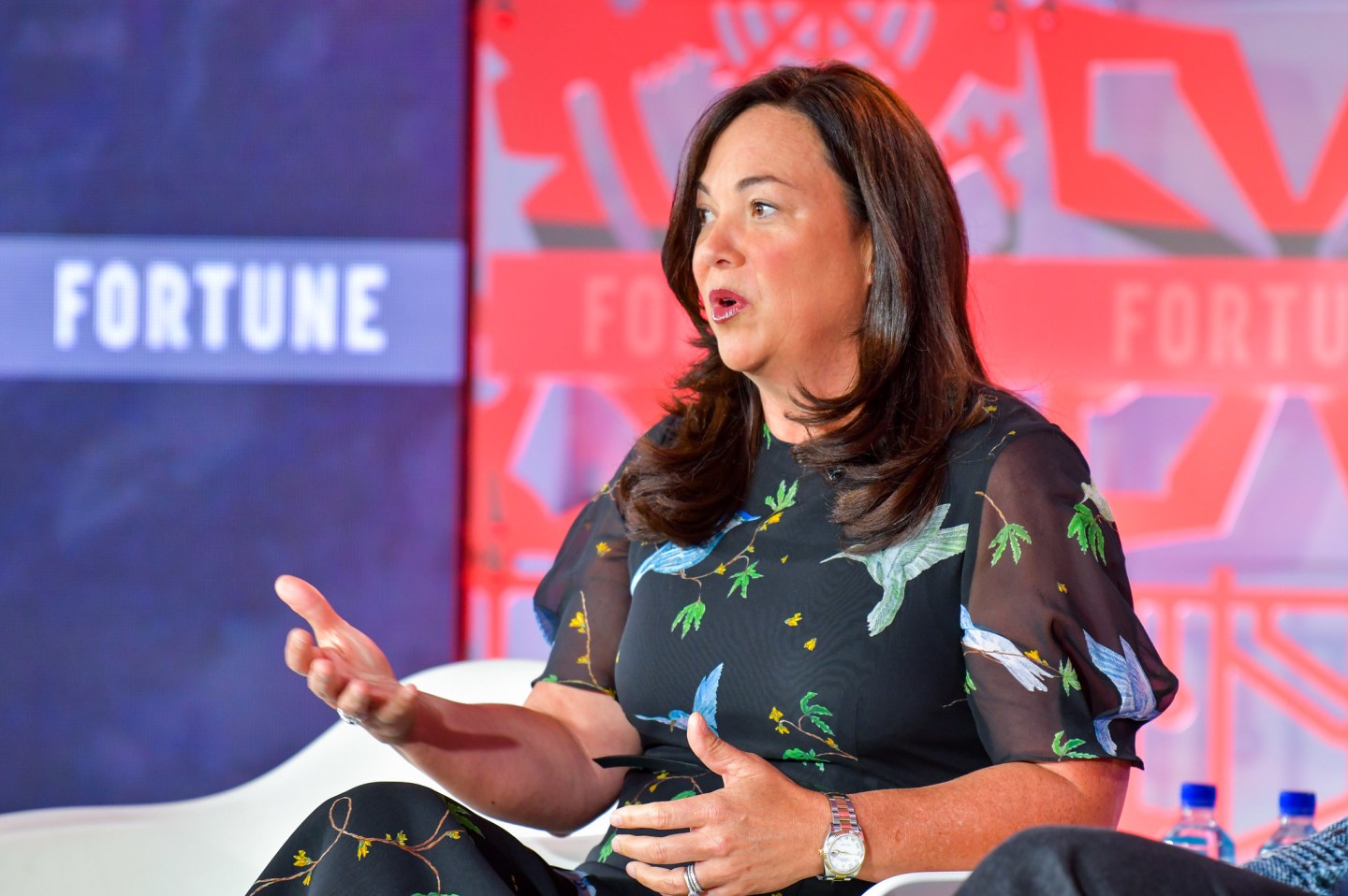 PagerDuty CEO Jennifer Tejada speaking at the 2019 Fortune Brainstorm Tech conference in Aspen.