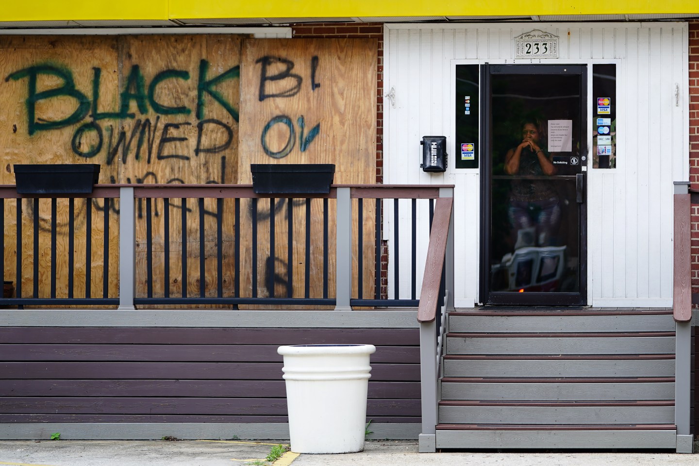Black Owned Business Boarded Up
