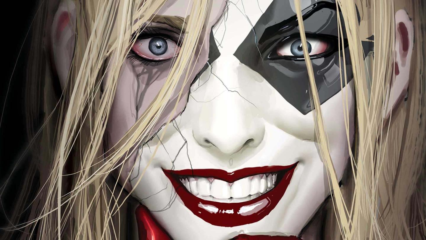 A rendering of Harley Quinn, a character in the DC Comics universe.