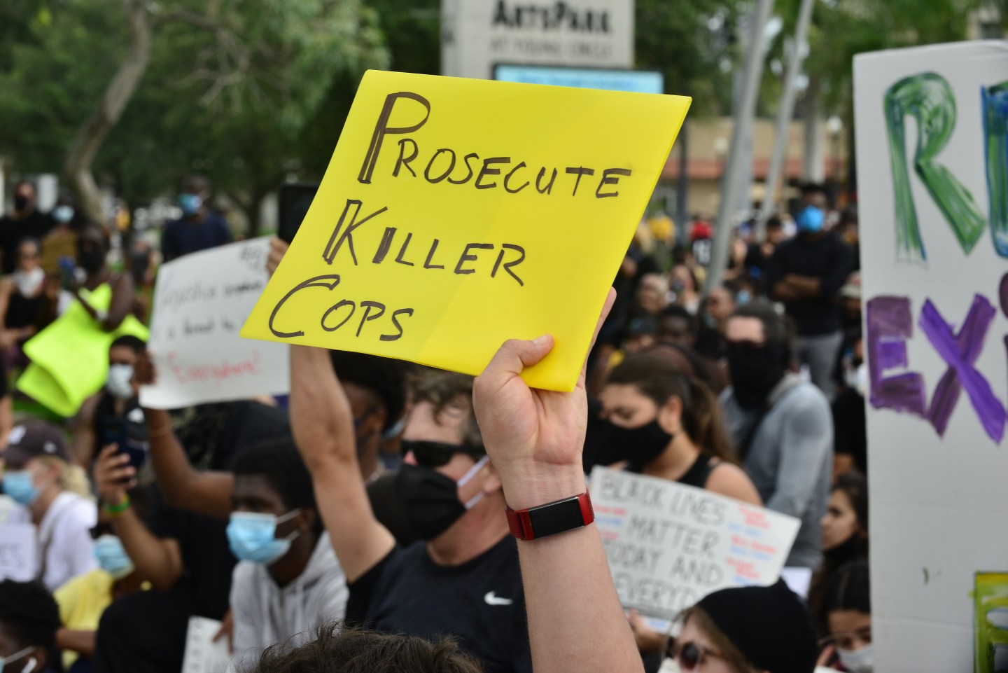 Anti-Police Brutality Protest Held In Miami After Death Of George Floyd