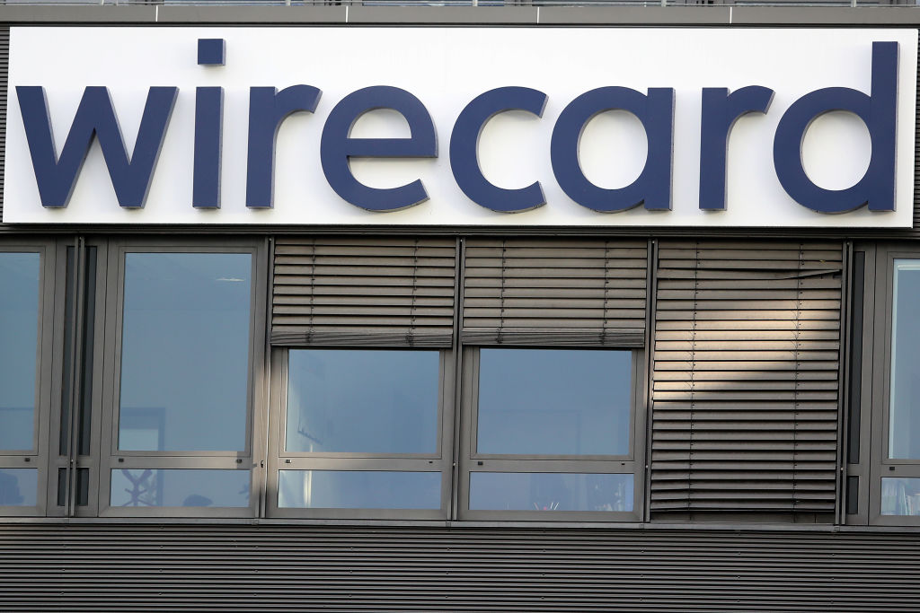 Photo of Wirecard logo on a building.