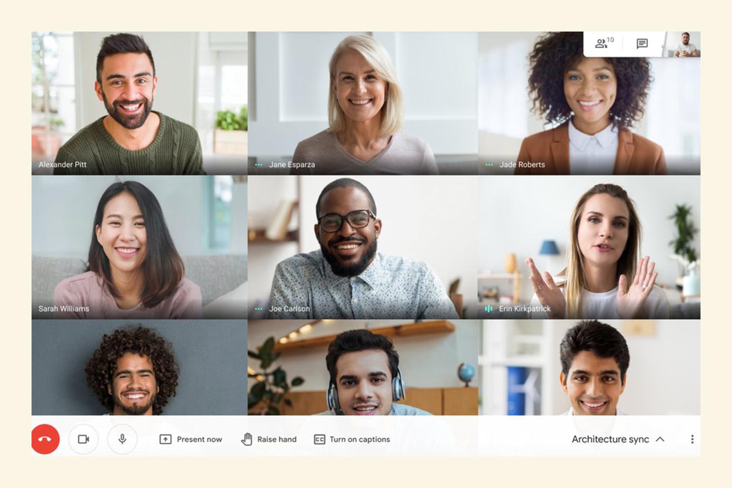 Google Meet multi-square screen