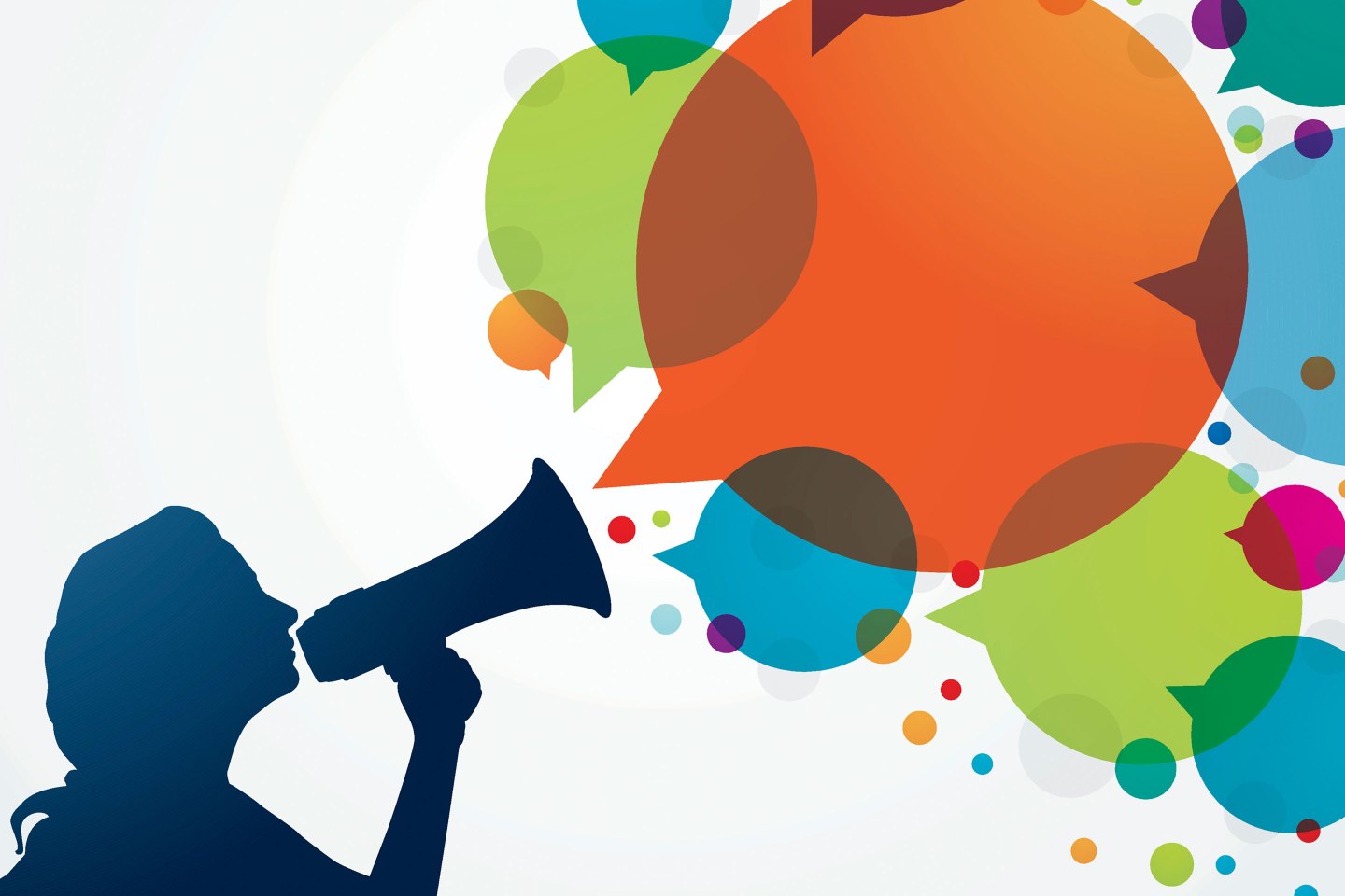 Illustration of a woman leading with a megaphone