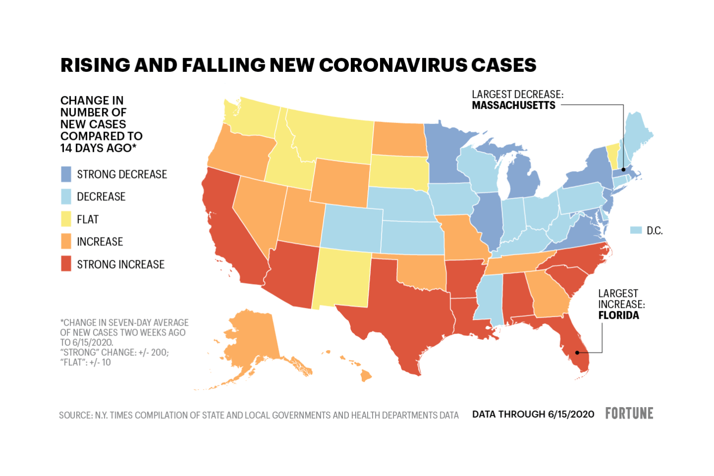 Map shows number of new Covid-19 cases by state