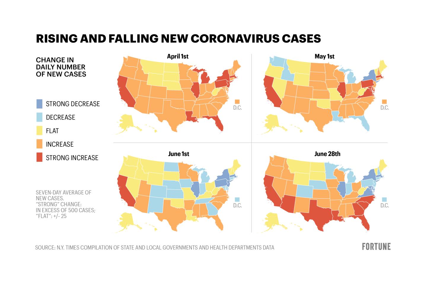 4 maps show how coronavirus cases are changing in your state
