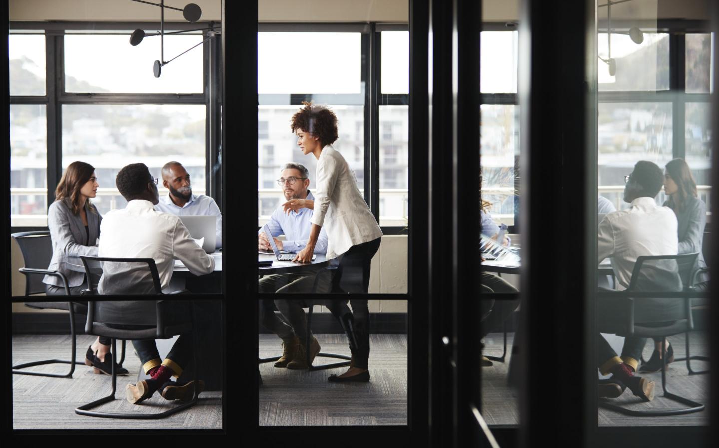 Office workers in a meeting