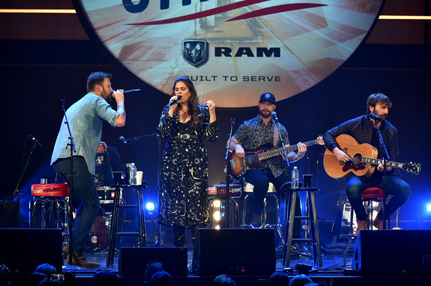 Lady Antebellum performing on stage