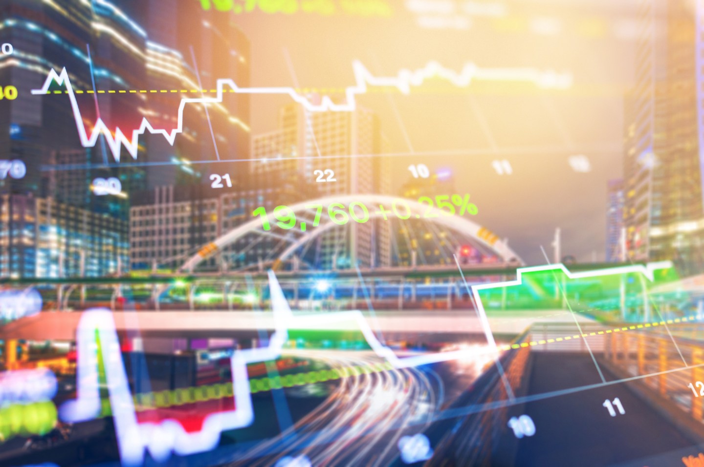 Image of financial data on a screen.