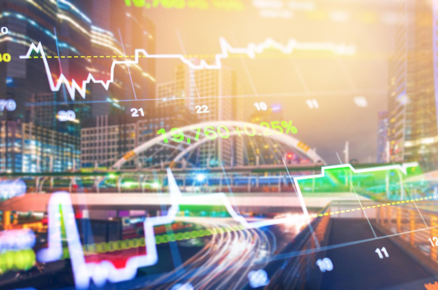 Image of financial data on a screen.