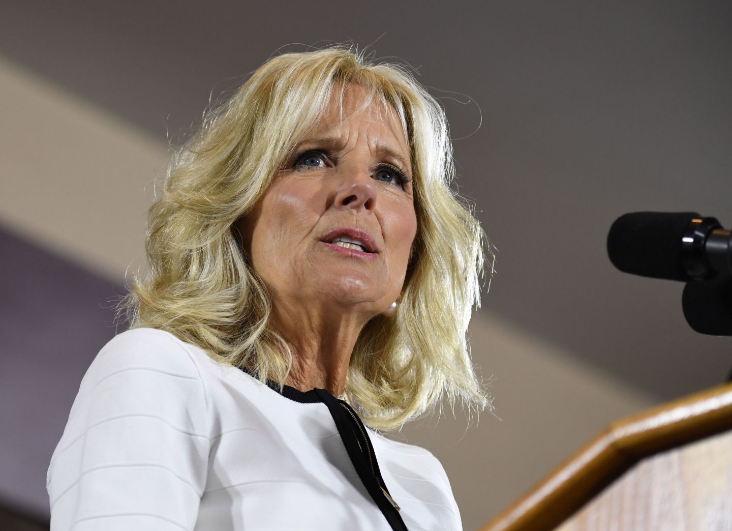 Jill Biden, wife of former US vice president Joe Biden, speaks during her husband's first campaign event as a candidate for US President at Teamsters Local 249 in Pittsburgh, Pennsylvania, April 29, 2019. (Photo by SAUL LOEB / AFP) (Photo by SAUL LOEB/AFP via Getty Images)