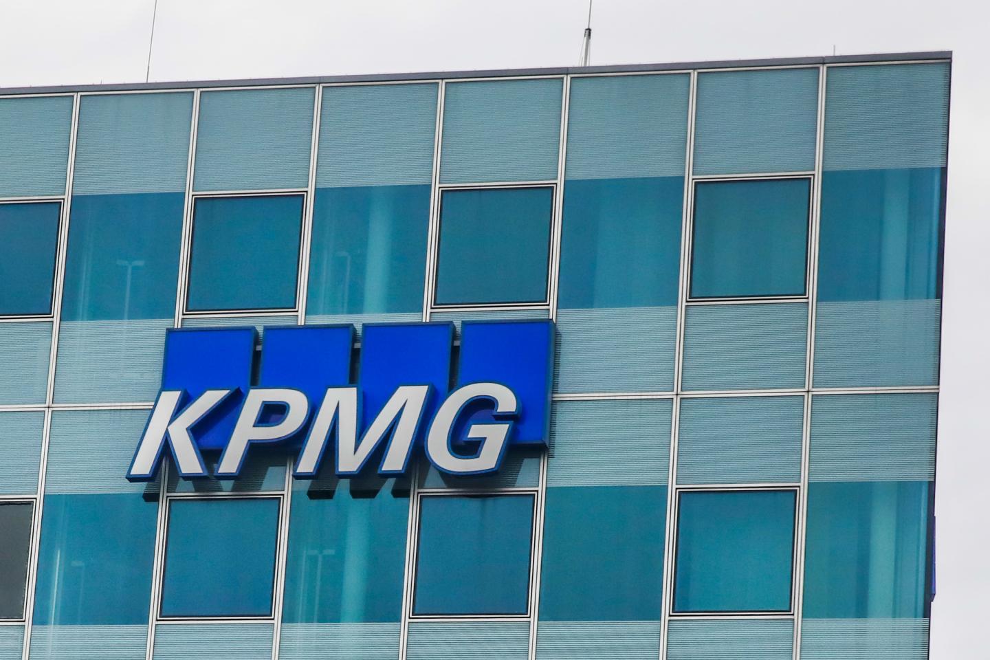KPMG logo is seen in Berlin, Germany on 25 September 2019.