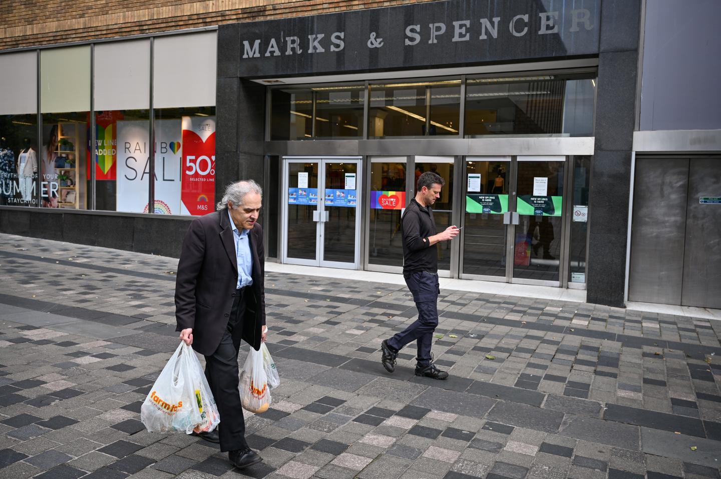 A general view of Marks &amp; Spencers on Sauchiehall Street on August 18, 2020 in Glasgow, United Kingdom. Many UK businesses are announcing job losses due to the effects of the Coronavirus Pandemic and Lockdown, with M&amp;S due to cut 7,000 jobs over next three months.