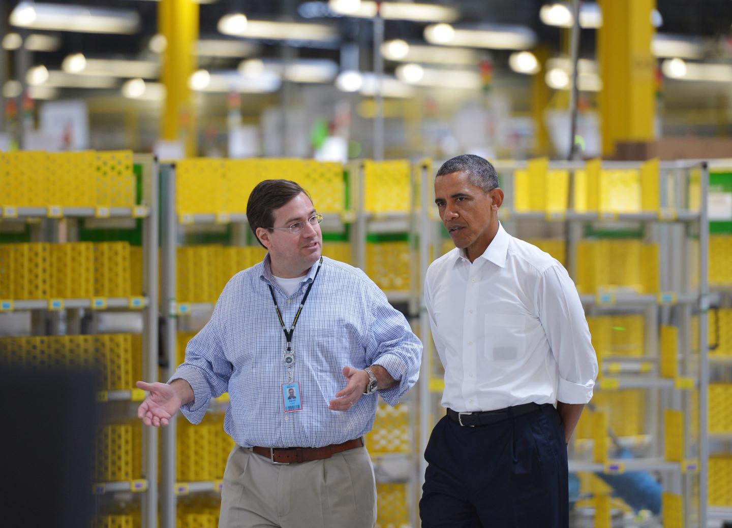 amazon's dave clark with barack obama