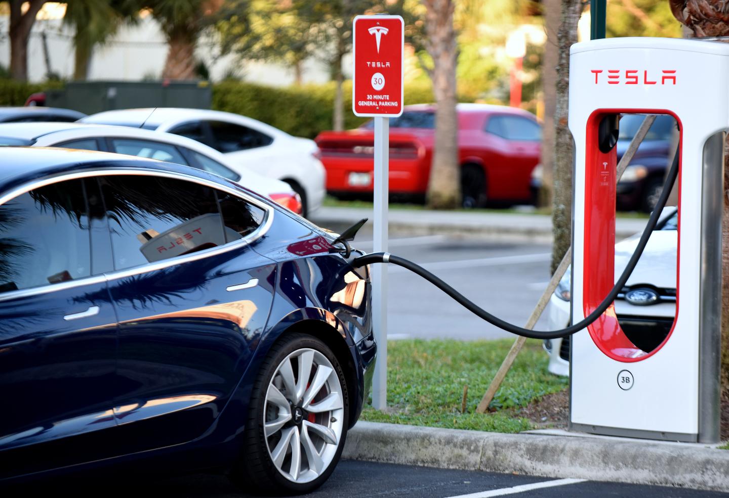Tesla car charging